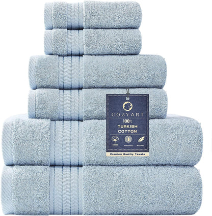 cozyart luxury bath towel set 6 pcs, light shown in use