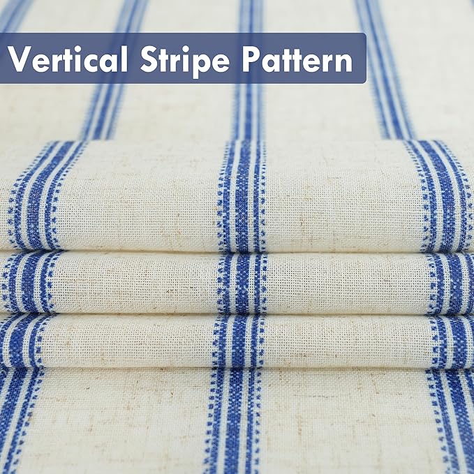 DriftAway Farmhouse Vertical Striped Linen Blend Textured Light Filtering Semi - Image 4