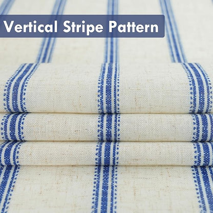 DriftAway Farmhouse Vertical Striped Linen Blend Textured Light Filtering Semi - Image 4
