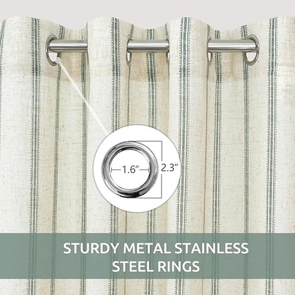 DriftAway Farmhouse Vertical Striped Linen Blend Textured Light Filtering Semi - Image 3