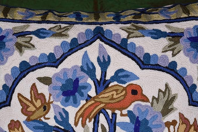 Blue Tree of Life Pillow Cover Blues Birds Floral Decorative Pillowcase Flower - Image 5