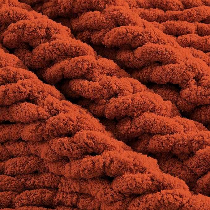 Carriediosa Chunky Knit Throw Blanket 60" X 80" Twin, 100% Hand Made Large - Image 7