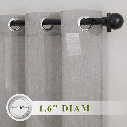 NICETOWN Charcoal Grey Linen Curtains - Image 2