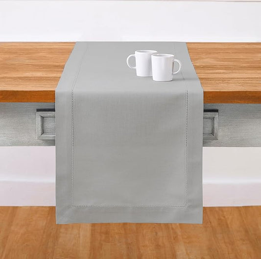 Solino Home Light Grey Table Runner 108 Inches Long by SolinoHome