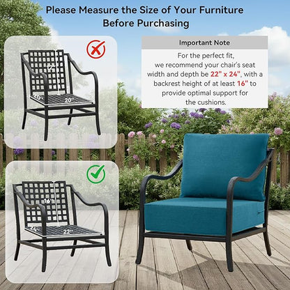 6" Thick Outdoor Cushions 22x24x6, 10-Set Deep Seat Patio Cushions - Image 9