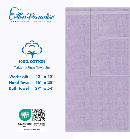 cotton paradise 100% cotton turkish towel set, soft, side view