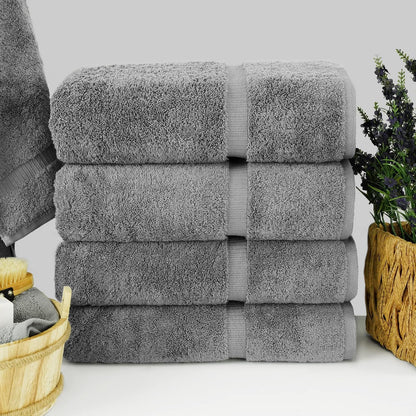 chakir turkish linens 100% cotton 4-pack bath towels shown in use