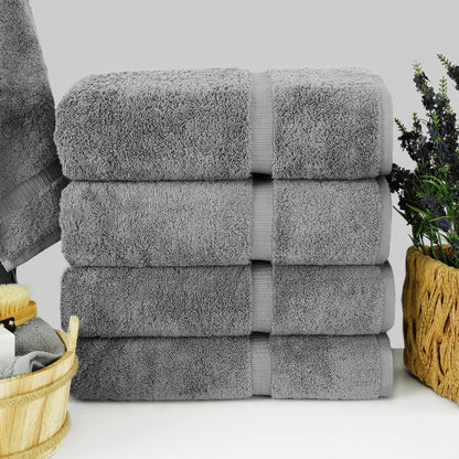 chakir turkish linens 100% cotton 4-pack bath towels shown in use