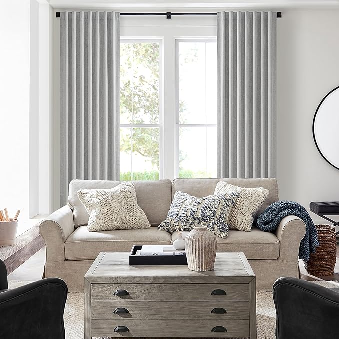 Grey Short Length Blackout Curtains - Image 6