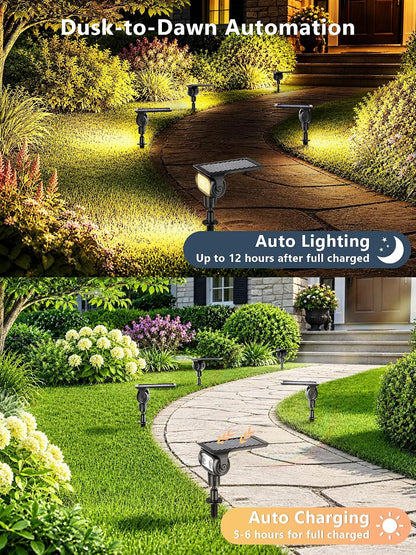 ODEETRONIC Smart Solar Spot Lights Halloween, Outdoor Yard RGBCW Spotlight