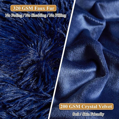 XeGe Faux Fur Throw Pillow Cases, Plush Shaggy Ultra Soft Pillow Covers - Image 4
