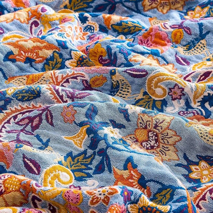 Boho Throw Blanket for Bed, 100% Cotton Soft Rustic Quilt Fall Blanket - Image 5