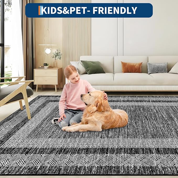 GarveeHome Area Rug 8x10 Modern Geometric Living Room Rug Non Slip, Thin - Image 6