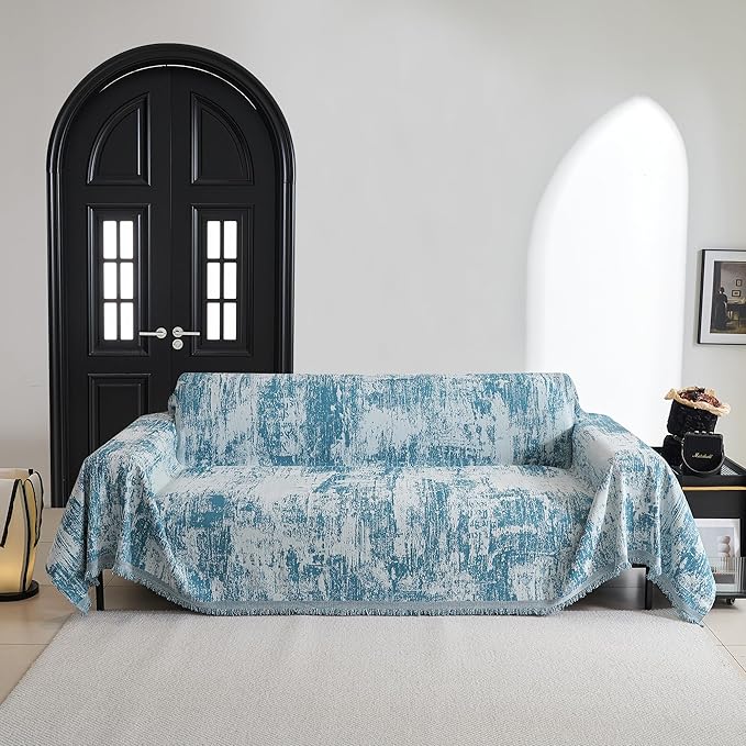 MYSKY HOME Couch Cover for Sectional Sofa Set Sage Geometric Furniture Protector by MYSKYHOME
