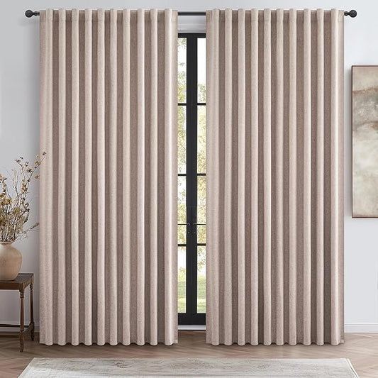 Extra Wide 70 Inch Blackout Curtains 96 Inches Long by QJMYDECO