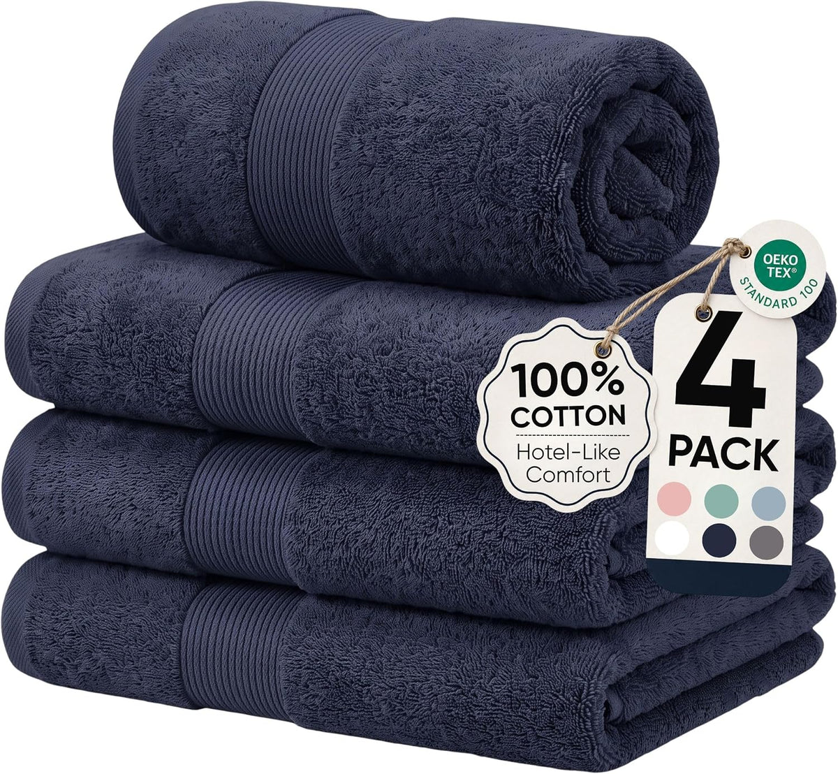 jouline | 4-piece large premium 600gsm bath towel, main product view