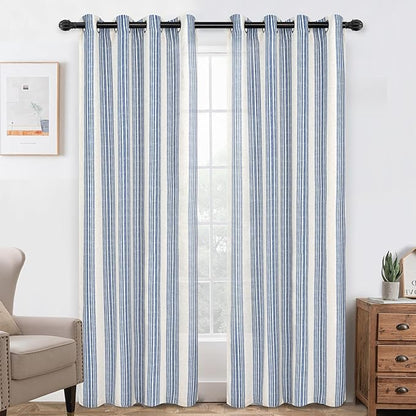 DriftAway Farmhouse Vertical Striped Linen Blend Textured Light Filtering Semi by DriftAway