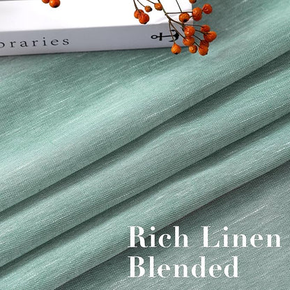 H.VERSAILTEX Linen Curtains Natural Linen Semi-Sheer Curtains 2 Panels Nickel - Image 4