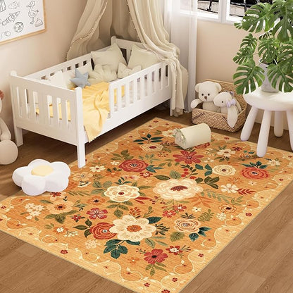 DUKINO 3x5 Area Rug, Floral Rugs by DUKINO