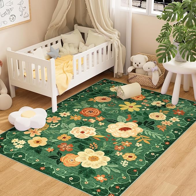 DUKINO 3x5 Area Rug, Floral Rugs by DUKINO