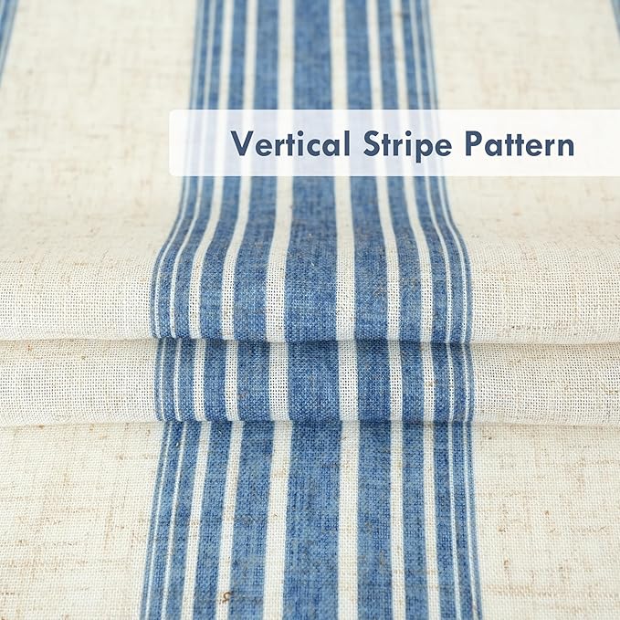 DriftAway Farmhouse Vertical Striped Linen Blend Textured Light Filtering Semi - Image 3