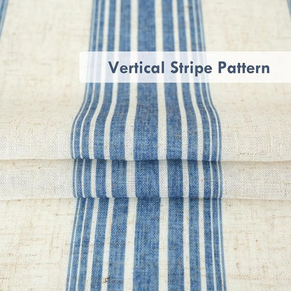DriftAway Farmhouse Vertical Striped Linen Blend Textured Light Filtering Semi - Image 3