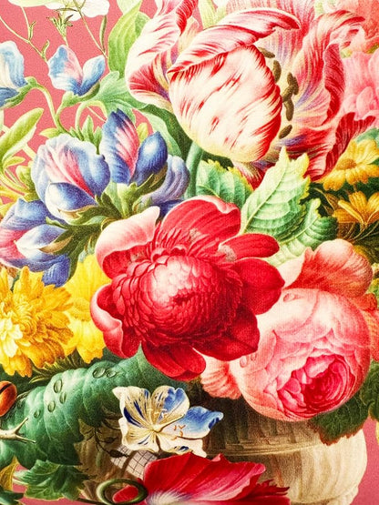 Vintage Pink Floral Bouquet 24x24 Plush Throw Pillow Case, Double-Sided Printed - Image 3