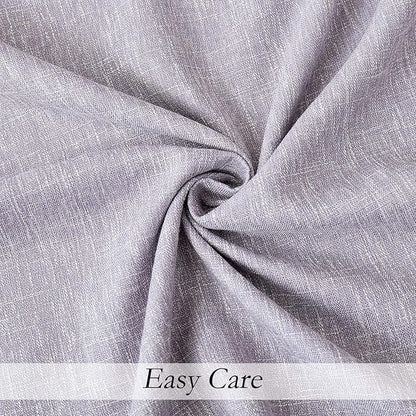 Central Park Lavender Solid Full Blackout Curtain Linen Texture Window Treatment - Image 5