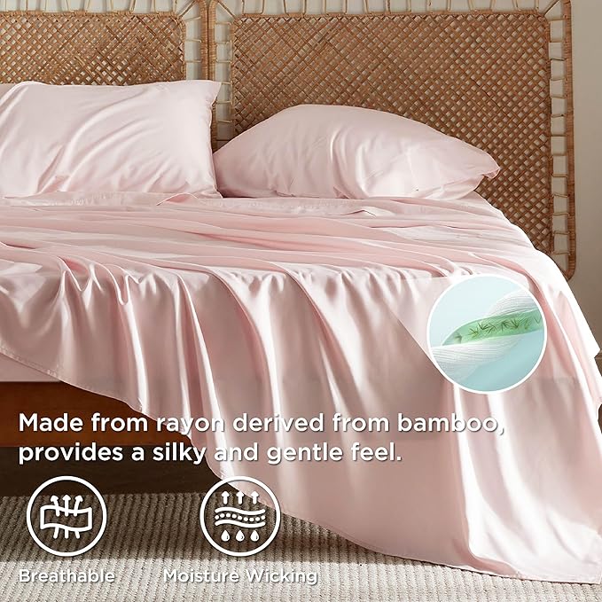 Bedsure Full Size Bed Sheets, Cooling Sheets, Rayon Derived from Bamboo - Image 3
