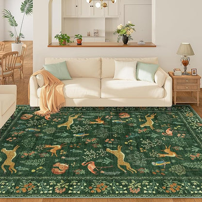 DUKINO 5x7 Rug, Washable Animal Living Room Rug - Image 2