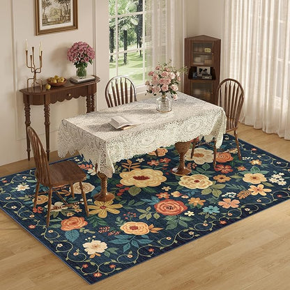 DUKINO 6x9 Area Rug, Floral Rugs - Image 4