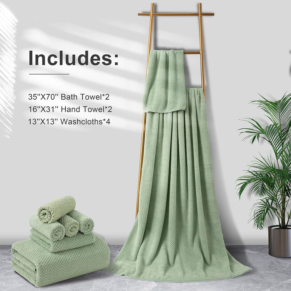 8-Piece Bath Towel Set, 2 Extra Large Bath Towel Sheets, 2 Hand Towels and 4 ...