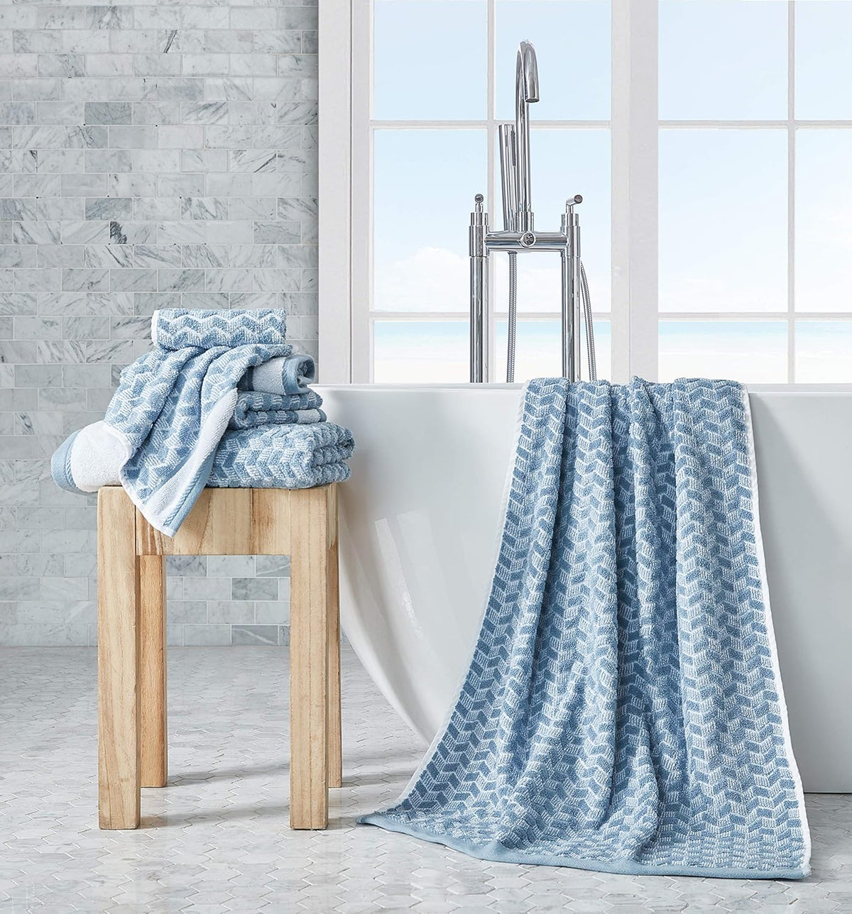nautica - cotton hand, fingertip & bath towel, close-up detail