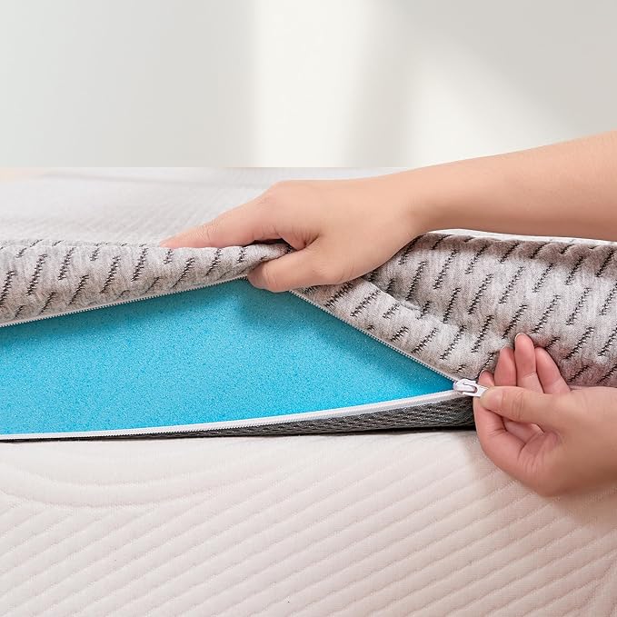 Subrtex Cover for Mattress Topper King Size 4 Inch Mattress Topper Protector - Image 5