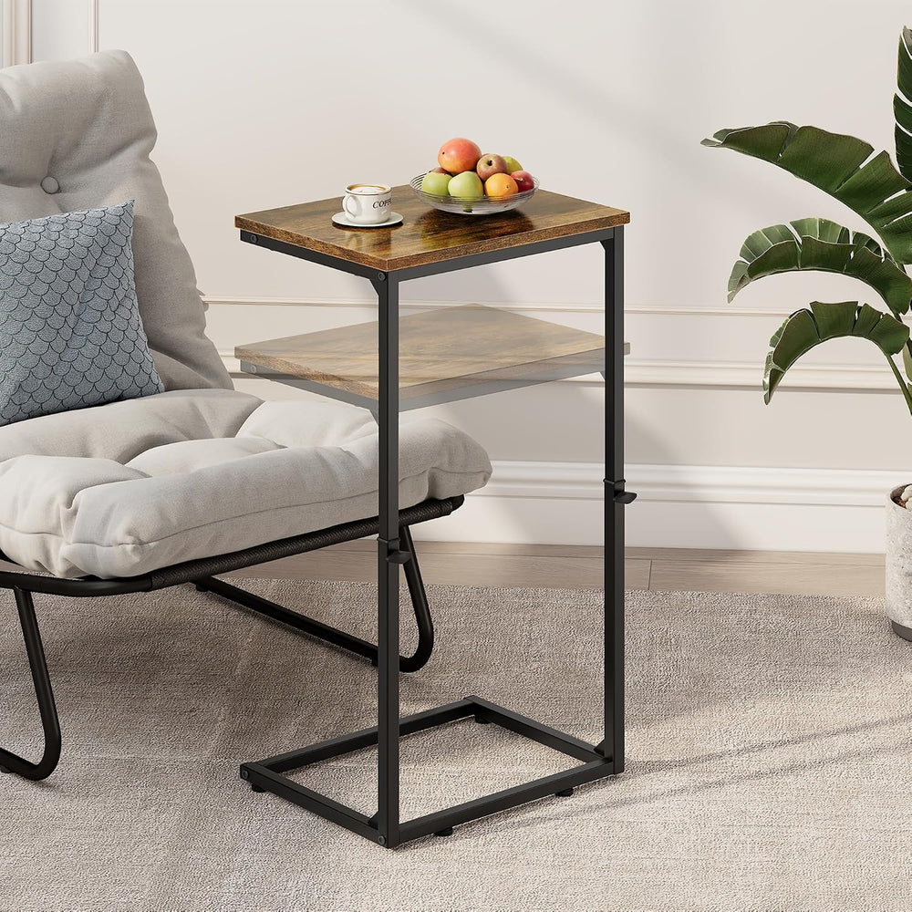 Vagusicc C Shaped End Table for Couch, 33.2'' Tall C Table Adjustable...