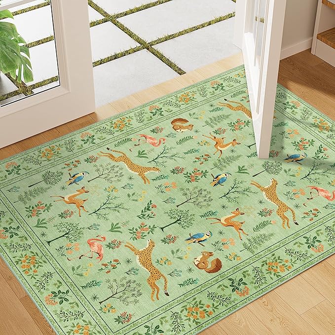 DUKINO 2x3 Rug, Washable Animal Rugs by DUKINO