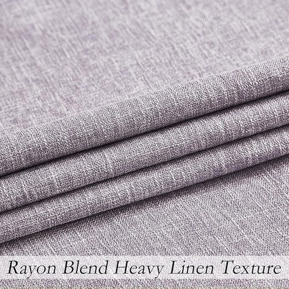 Lavender Solid Full Blackout Curtain Heavy Linen Texture Window Treatment - Image 4