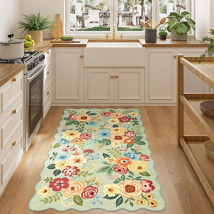 DUKINO 3x5 Area Rug, Floral Non-Slip Indoor Washable Rug - Image 3