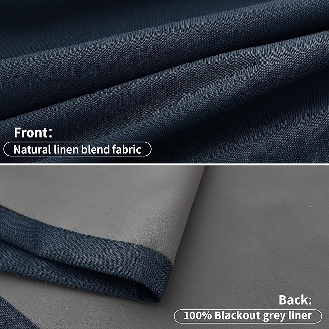 Pinch Pleat 100% Blackout Linen Curtains 96 Inches Long - Image 9