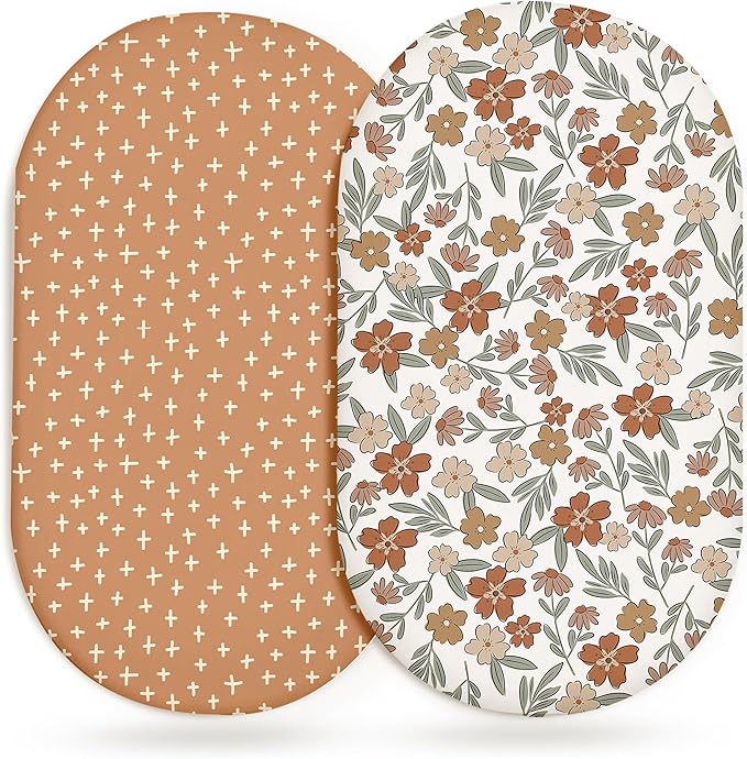 Bassinet Sheets for Baby Girls Boys 2 Pack, Fitted Baby Mattress Sheet for by Home