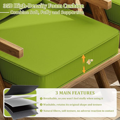 Outdoor Seat Cushion Set 19 L × 19 W × 4 H Inch Waterproof & Fade Resistant - Image 3