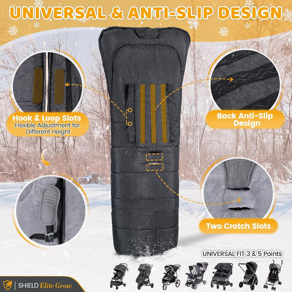 Orzbow Stroller Bunting Bag with Extended Footmuff, Weather-Proof, Warm