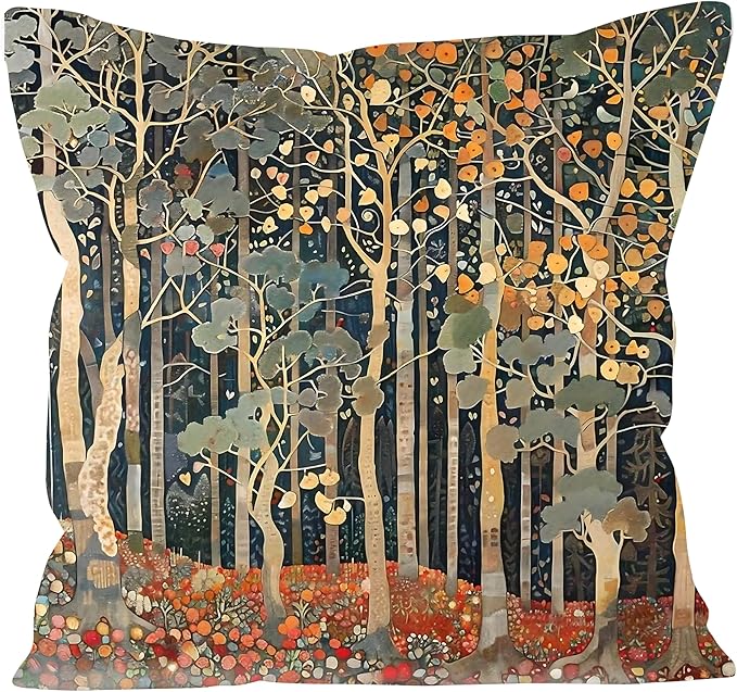 Rustic Autumn Forest Pillow Covers 18x18 Double-Sided, Fall Home Room Decor by Unknown