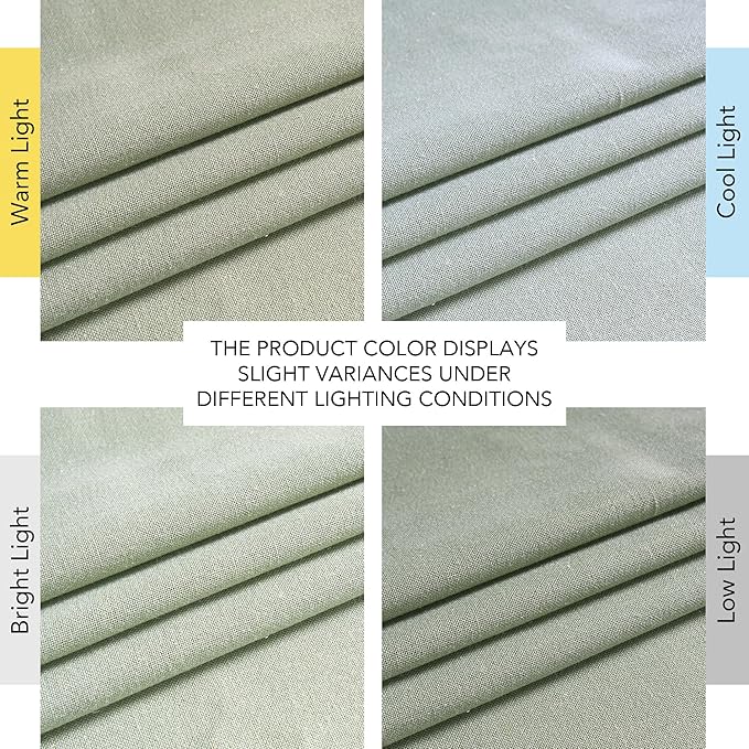 NICETOWN Thick Linen Greyish Green Curtains - Image 7