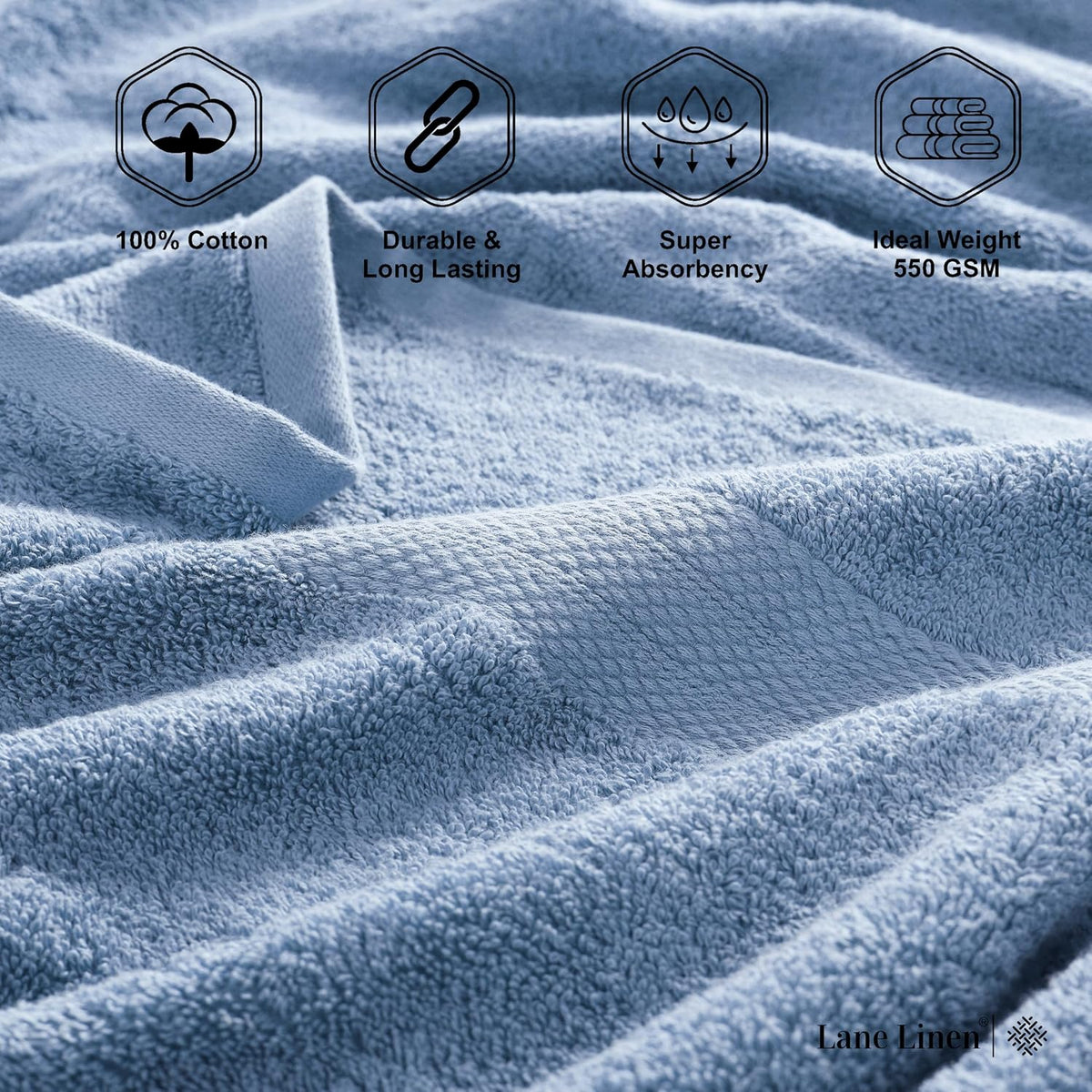 lane linen towel set soft absorbent quick dry, package contents