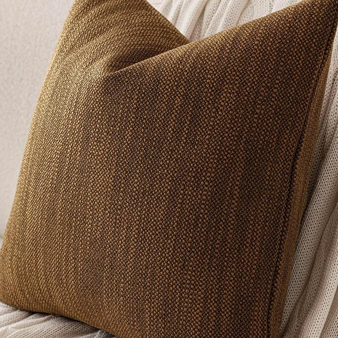 Foindtower Set of 2 Decorative Textured Burlap Linen Throw Pillow Covers - Image 3