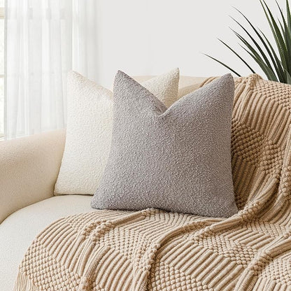 Foindtower Set of 2, Decorative Textured Boucle Throw Pillow Covers Accent - Image 5