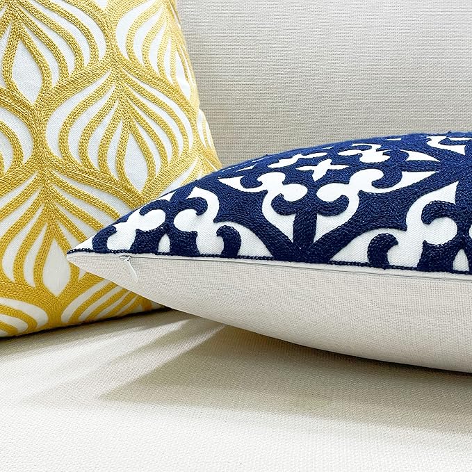 Slow Cow Embroidery Decorative Lumbar Throw Pillow Cover Rectangle Cushion - Image 4