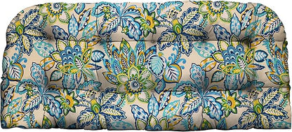 RSH DECOR: Tufted Wicker Loveseat Cushion | 41” x 19" | All-Weather Spun Fabric by RSHDECOR