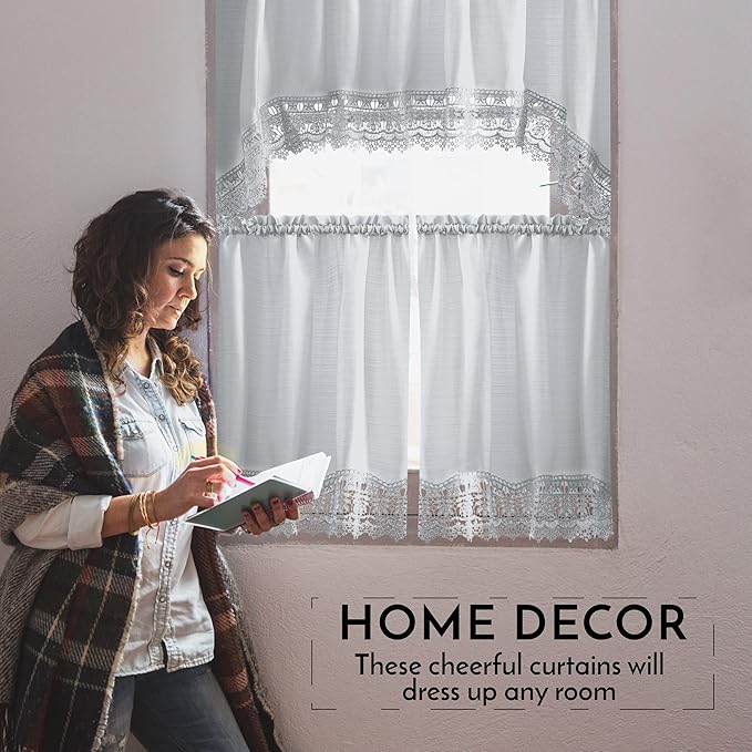 American Linen Café Curtains for Kitchen, Bathroom Curtains - Image 4